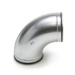 bocht geperst 90° 150mm staalverzinkt met rubberring