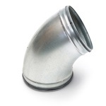 bocht geperst 45° 180mm staalverzinkt met rubberrin8